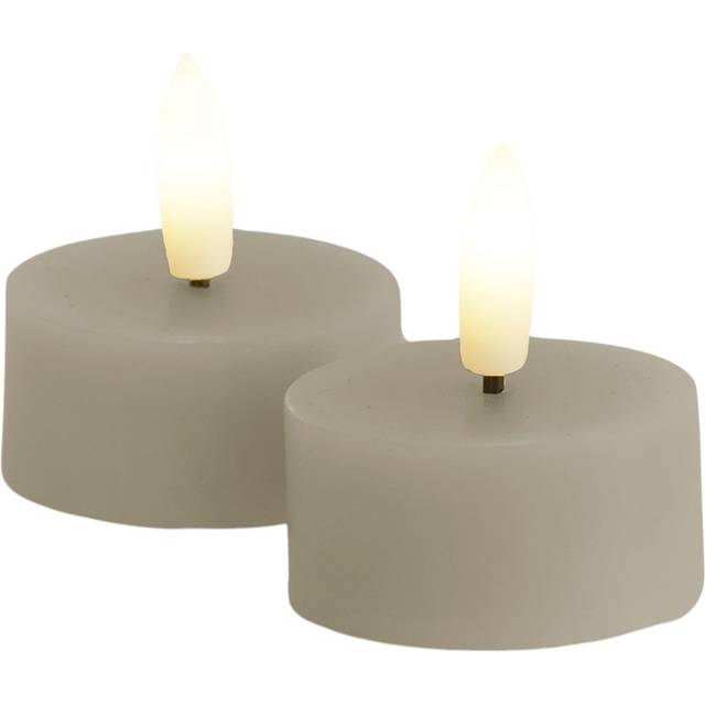Billede af Sirius Sille Fyrfadslys 2 Stk Ø4.5 H2.2 cm Warm Grey LED-lys 2.2cm 2stk
